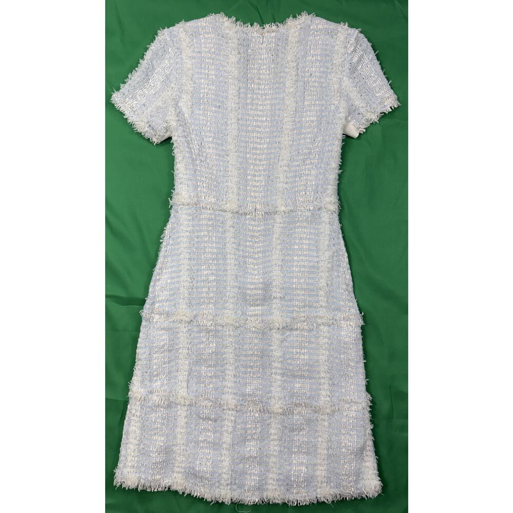 Carlisle Collection white & blue tweed short sleeve Old Money dress Size 0 - Picture 9 of 12